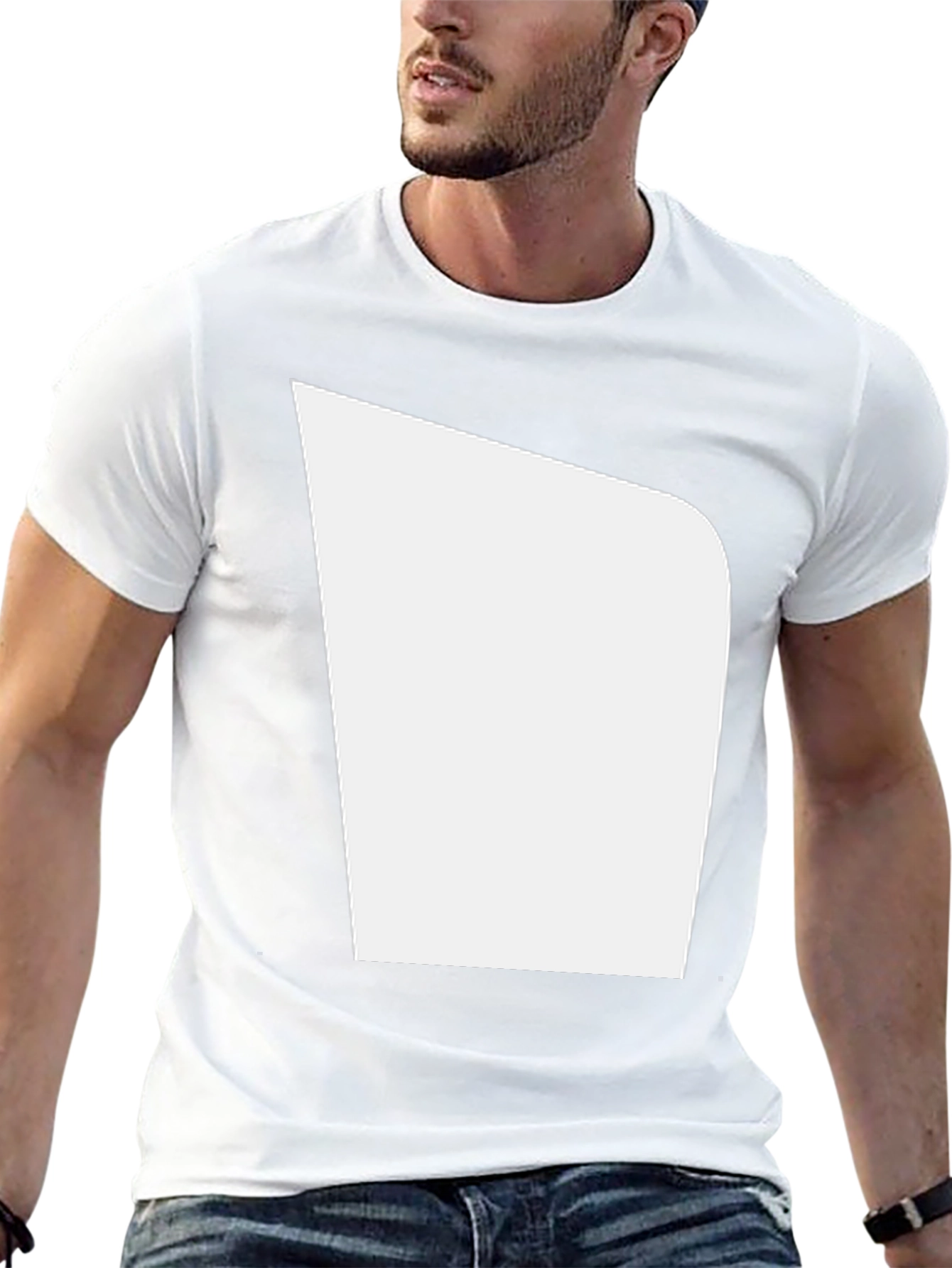 Mens Black T-Shirt with Unique White Graphic