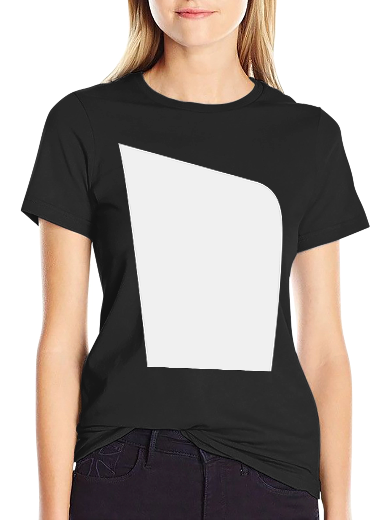 Mens Black T-Shirt with Unique White Graphic