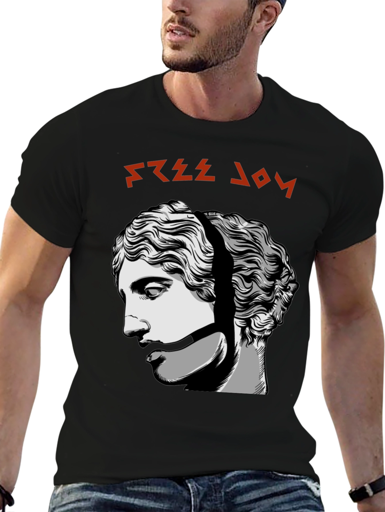 Free Joy Graphic Tee - Black Cotton T-Shirt