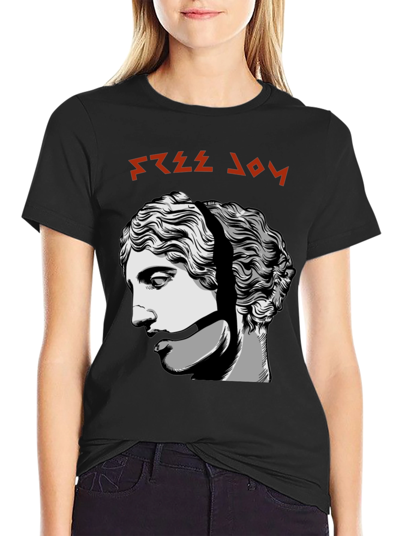 Free Joy Graphic Tee - Black Cotton T-Shirt
