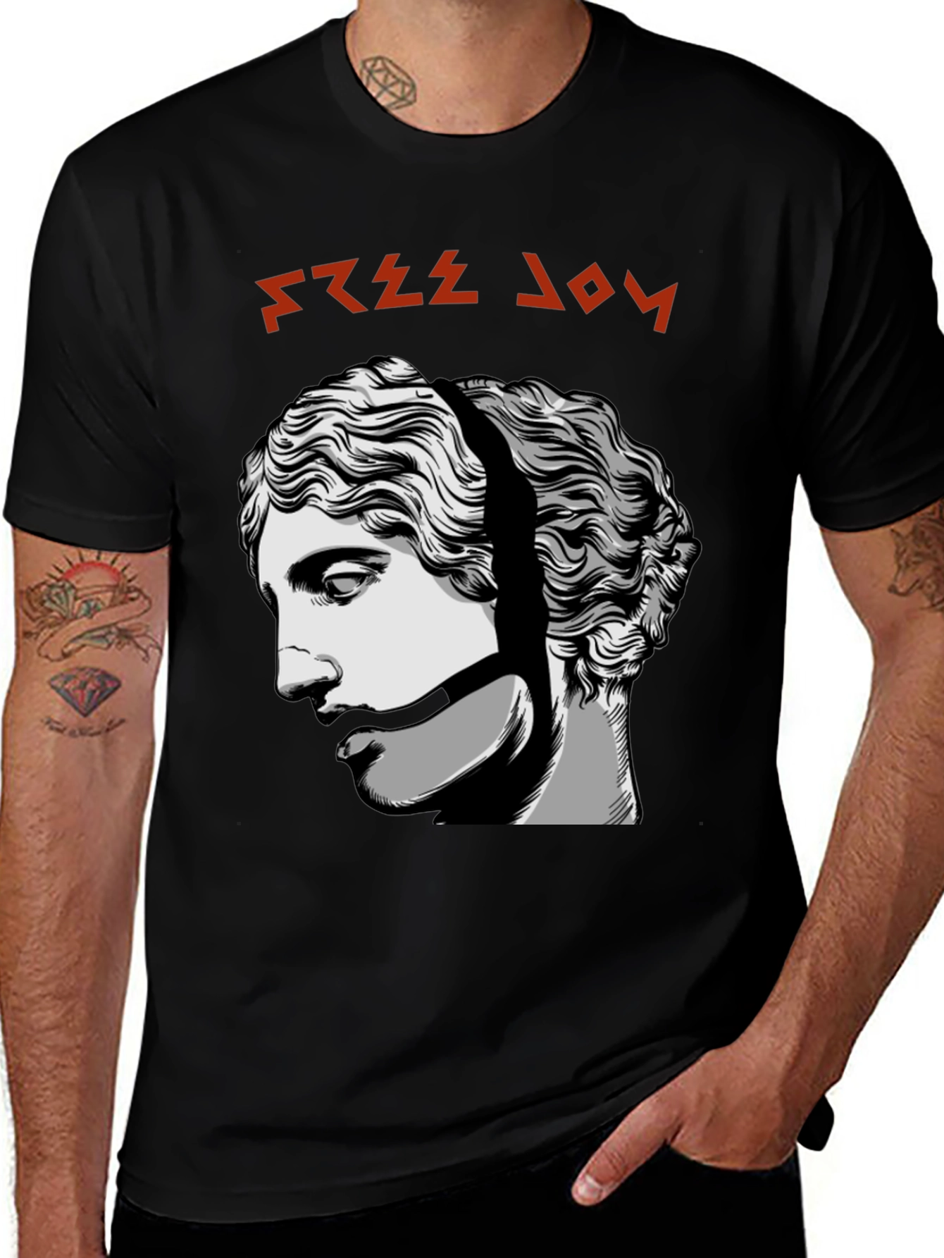 Free Joy Graphic Tee - Black Cotton T-Shirt