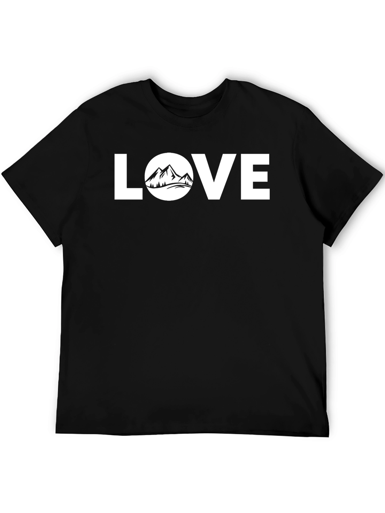 Love Nature Mountain Graphic T-Shirt - Black
