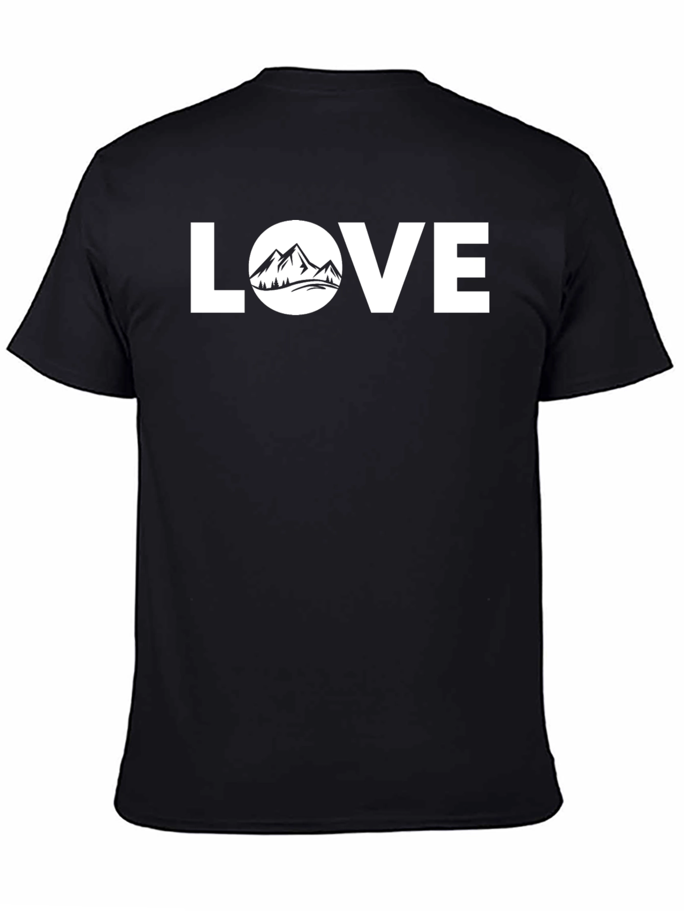 Love Nature Mountain Graphic T-Shirt - Black