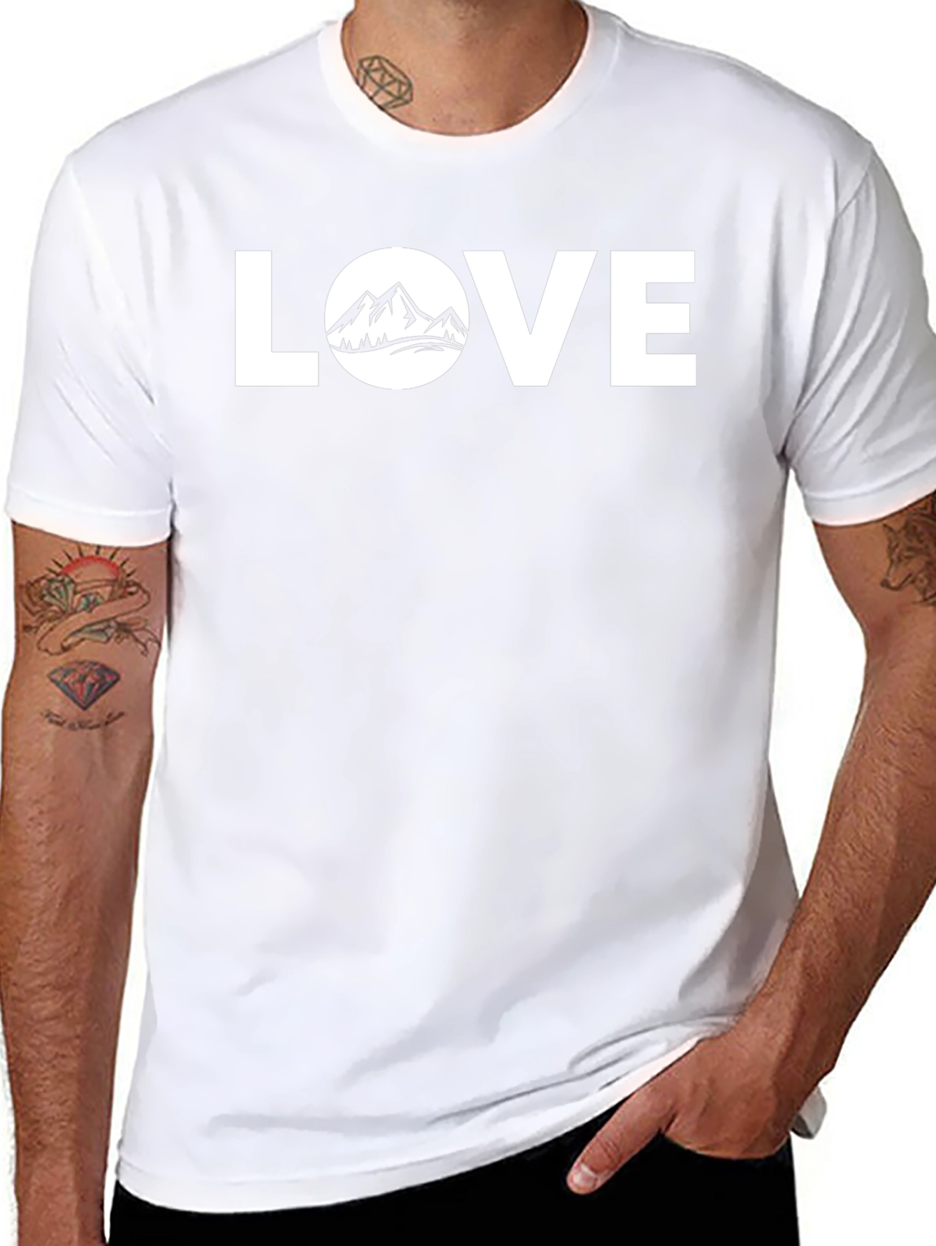 Love Nature Mountain Graphic T-Shirt - Black