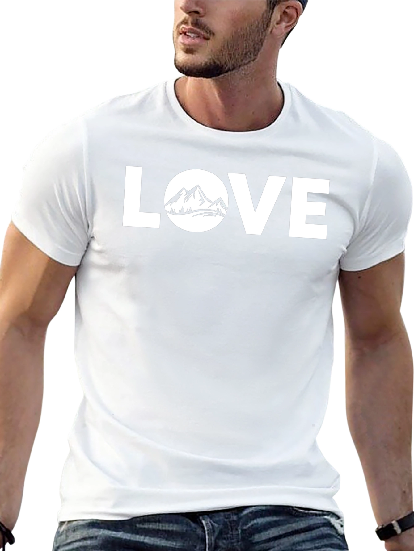 Love Nature Mountain Graphic T-Shirt - Black