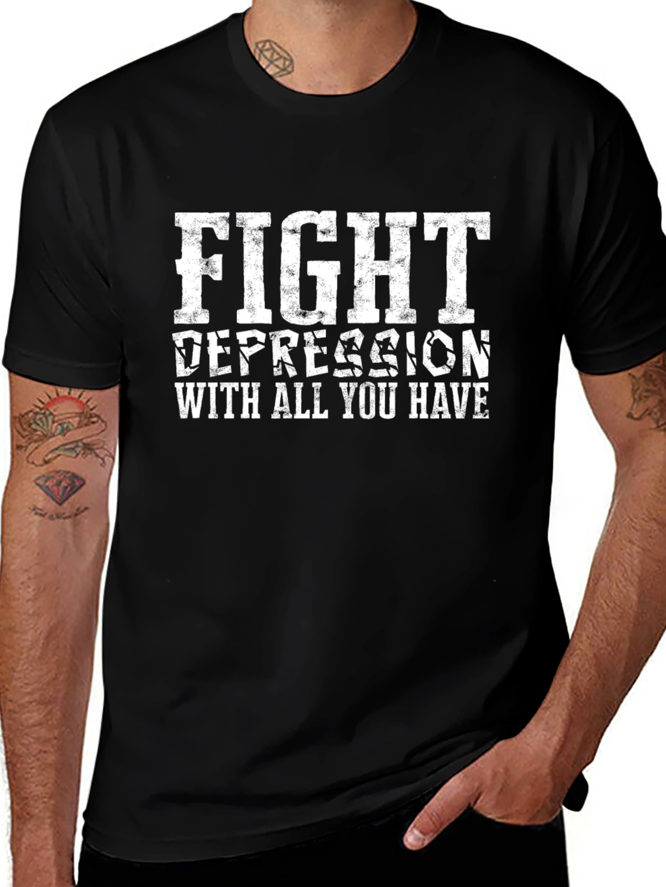 Fight Depression T-Shirt - Motivational Graphic Tee