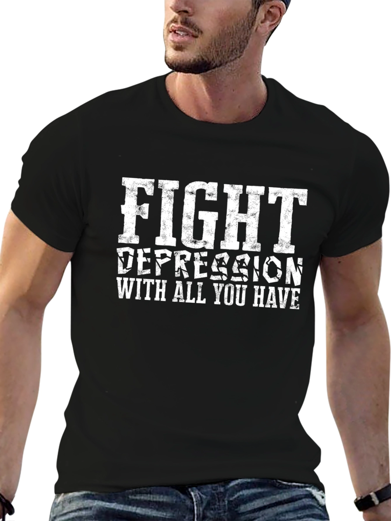 Fight Depression T-Shirt - Motivational Graphic Tee