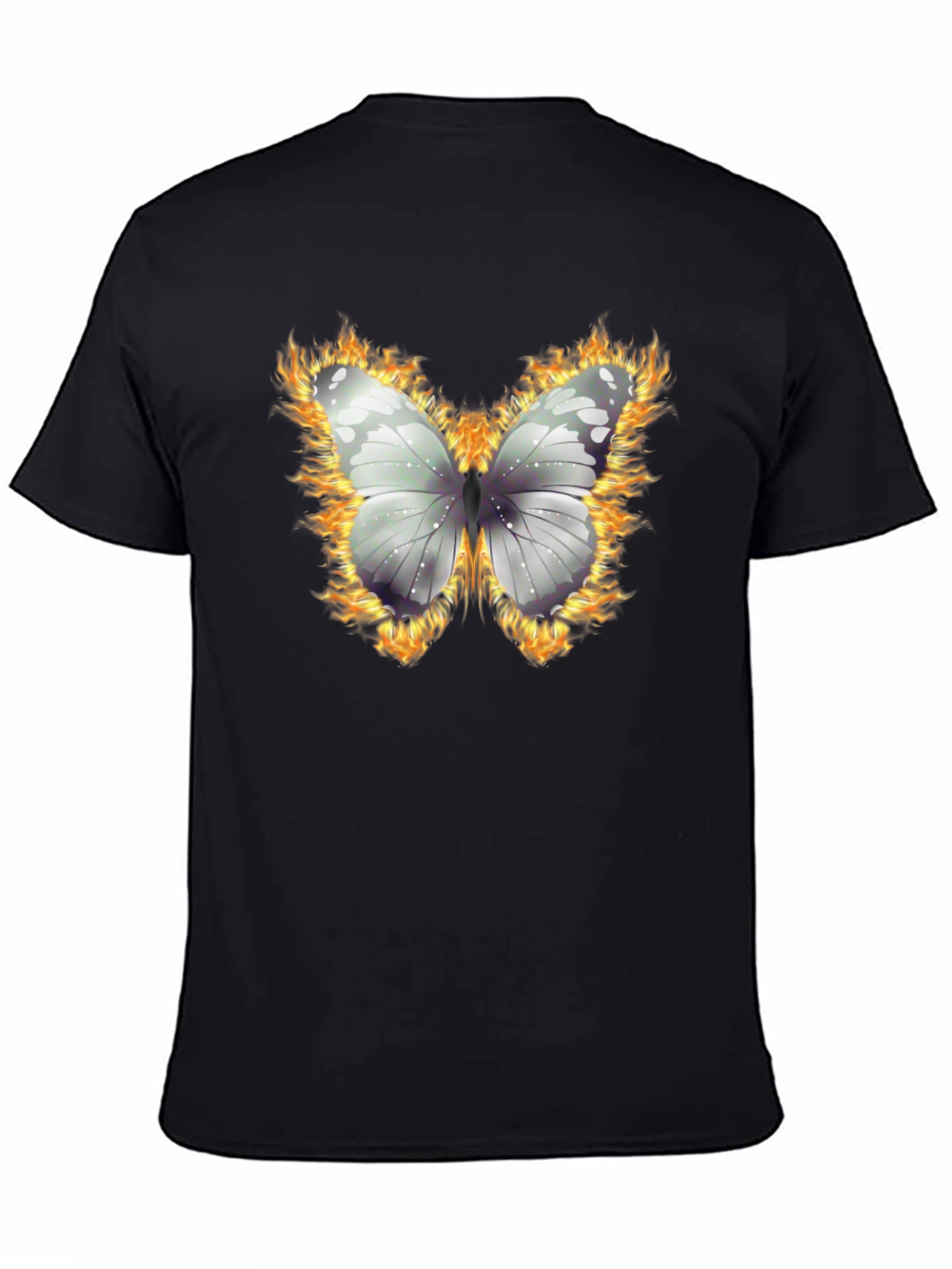 Burning Butterfly Graphic T-Shirt - Black