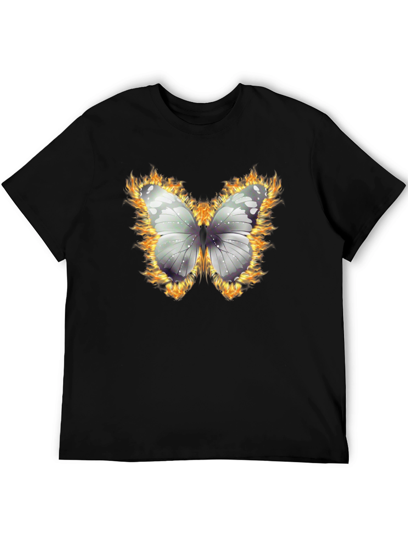Burning Butterfly Graphic T-Shirt - Black