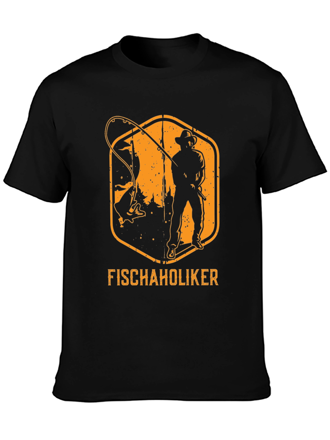 Fischaholiker Fishing T-Shirt - Black Cotton Tee