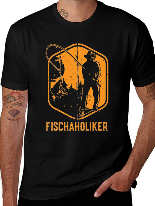 Fischaholiker Fishing T-Shirt - Black Cotton Tee