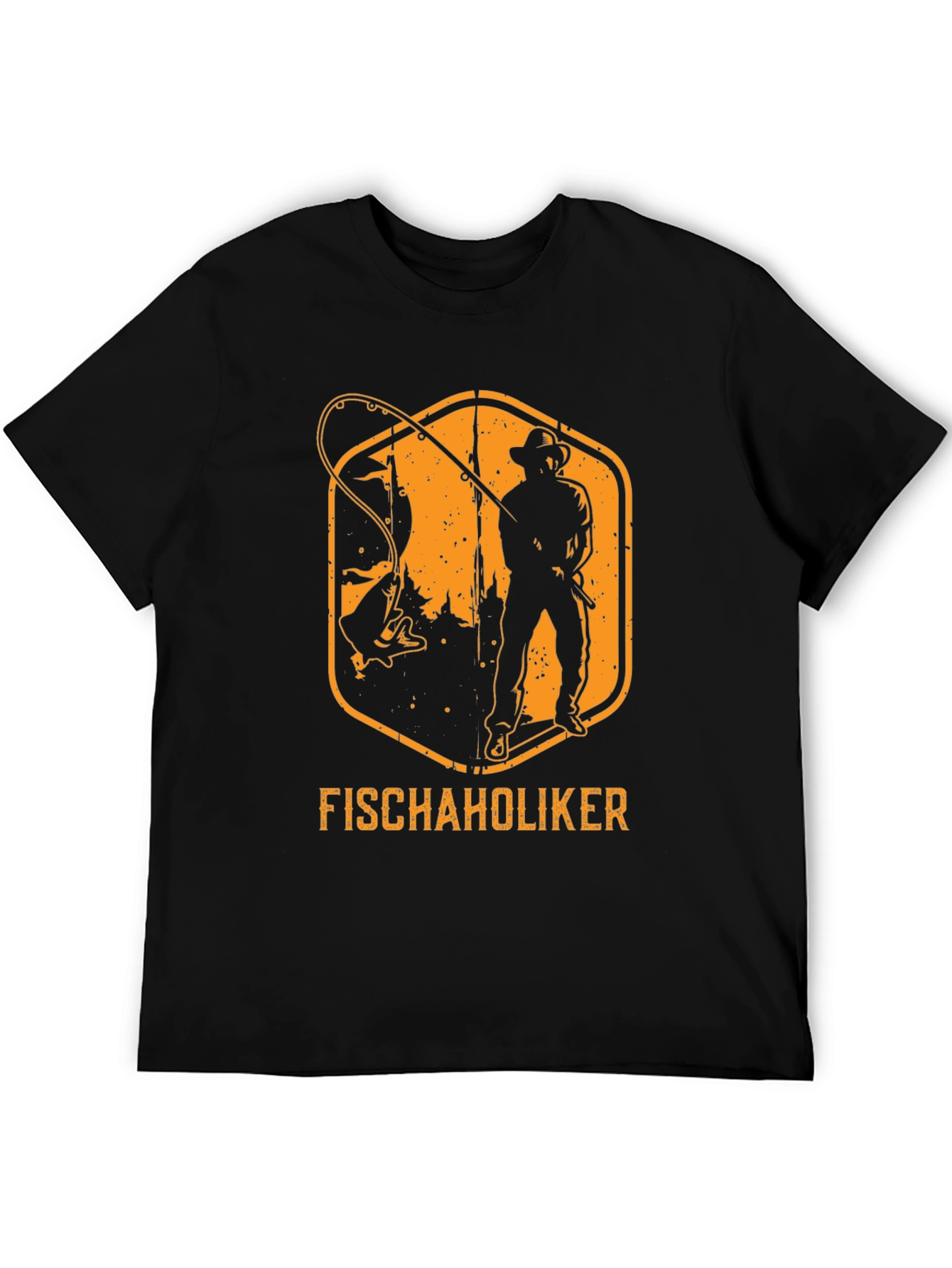 Fischaholiker Fishing T-Shirt - Black Cotton Tee