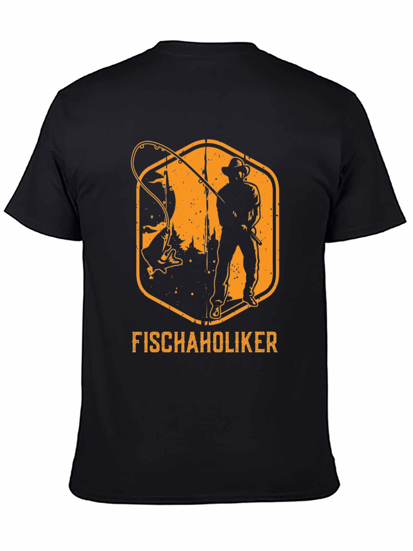 Fischaholiker Fishing T-Shirt - Black Cotton Tee