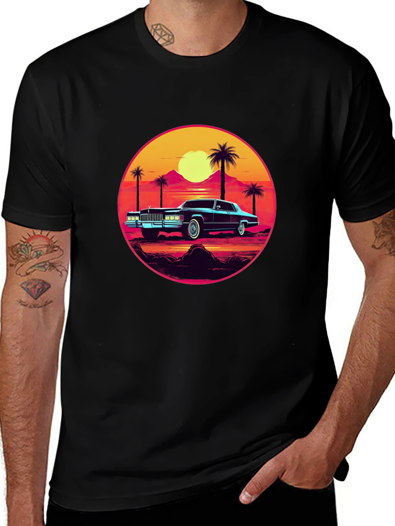 Retro Sunset Car T-Shirt