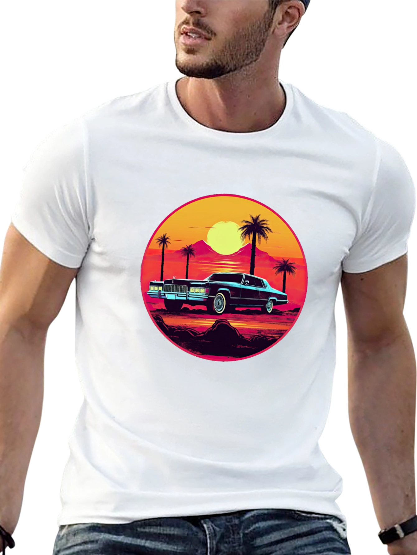 Retro Sunset Car T-Shirt