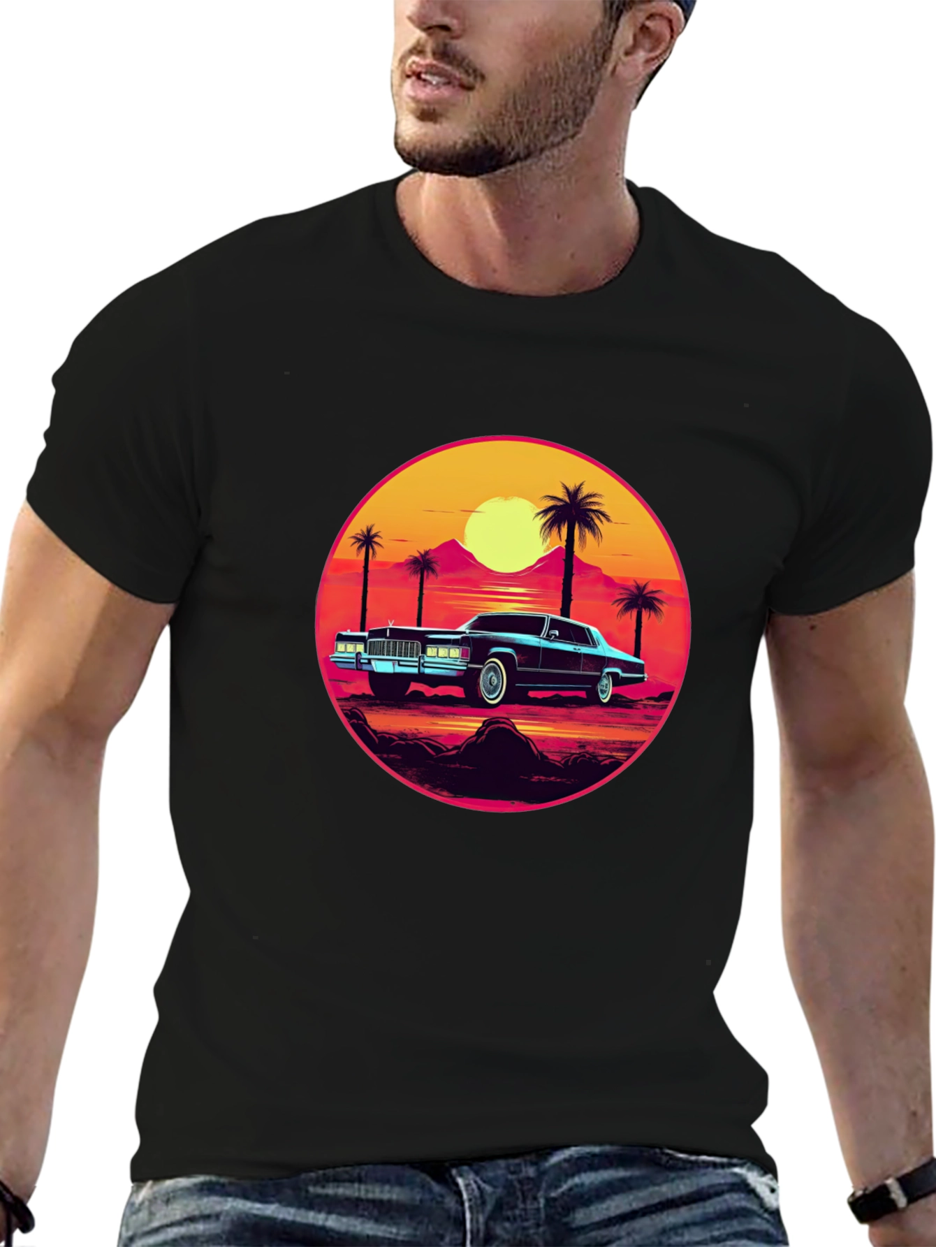 Retro Sunset Car T-Shirt