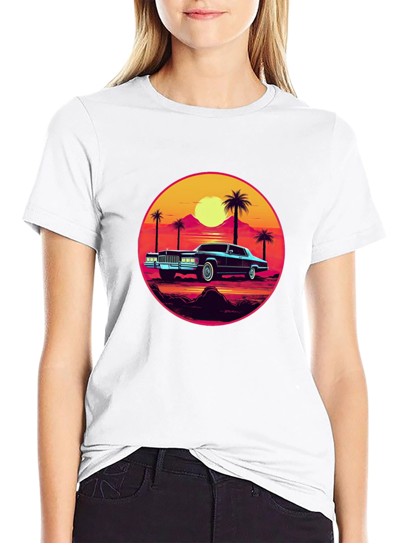 Retro Sunset Car T-Shirt