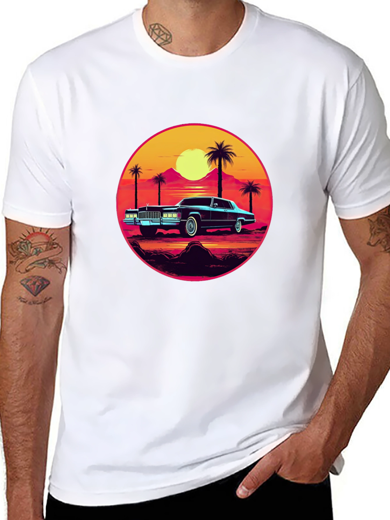 Retro Sunset Car T-Shirt