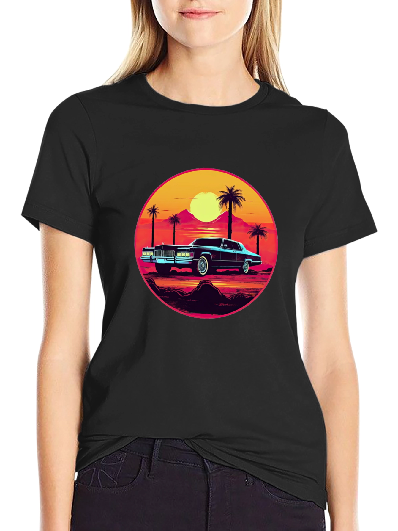 Retro Sunset Car T-Shirt