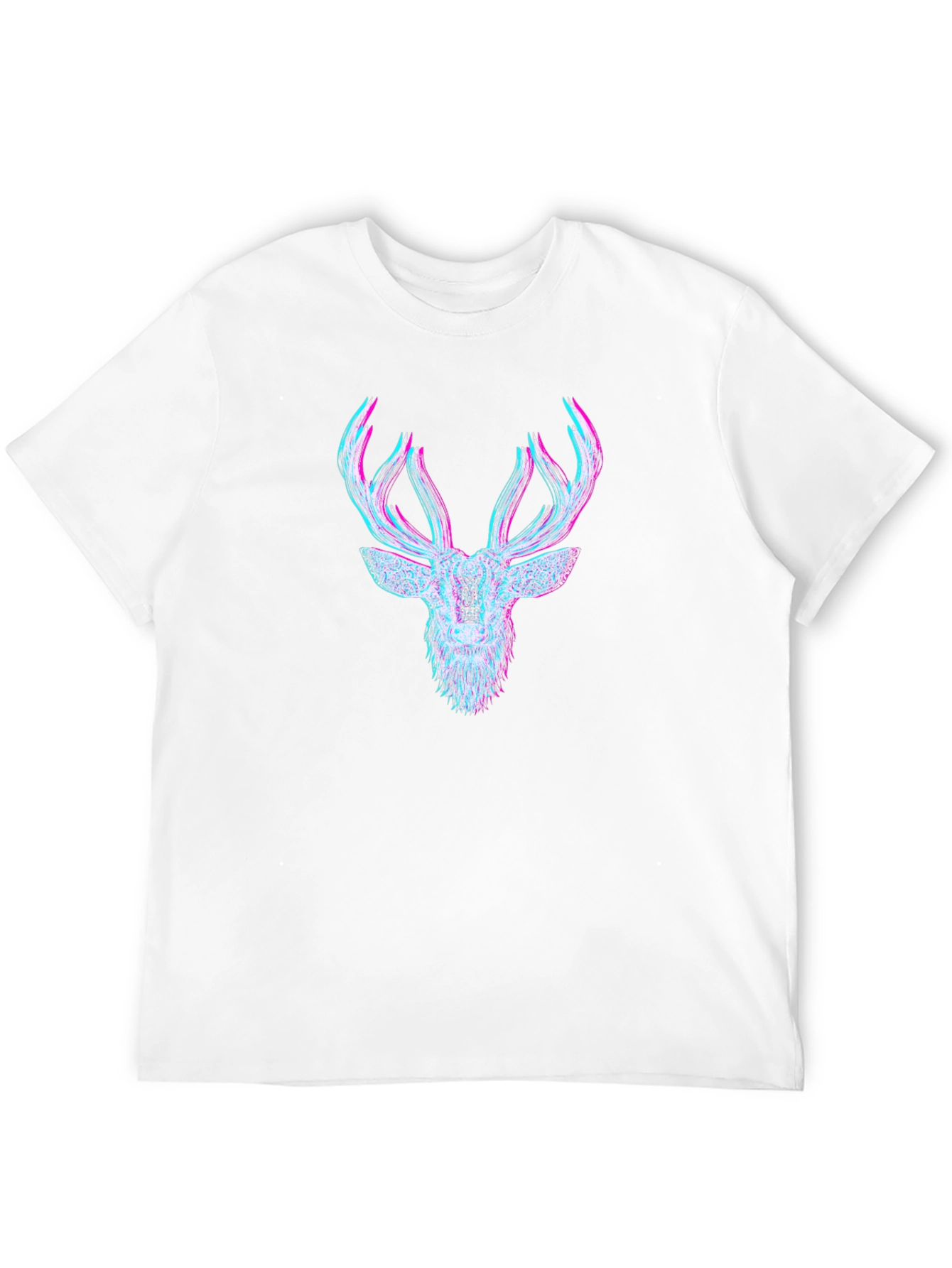 Mens Graphic Tee - 3D Deer Head Print