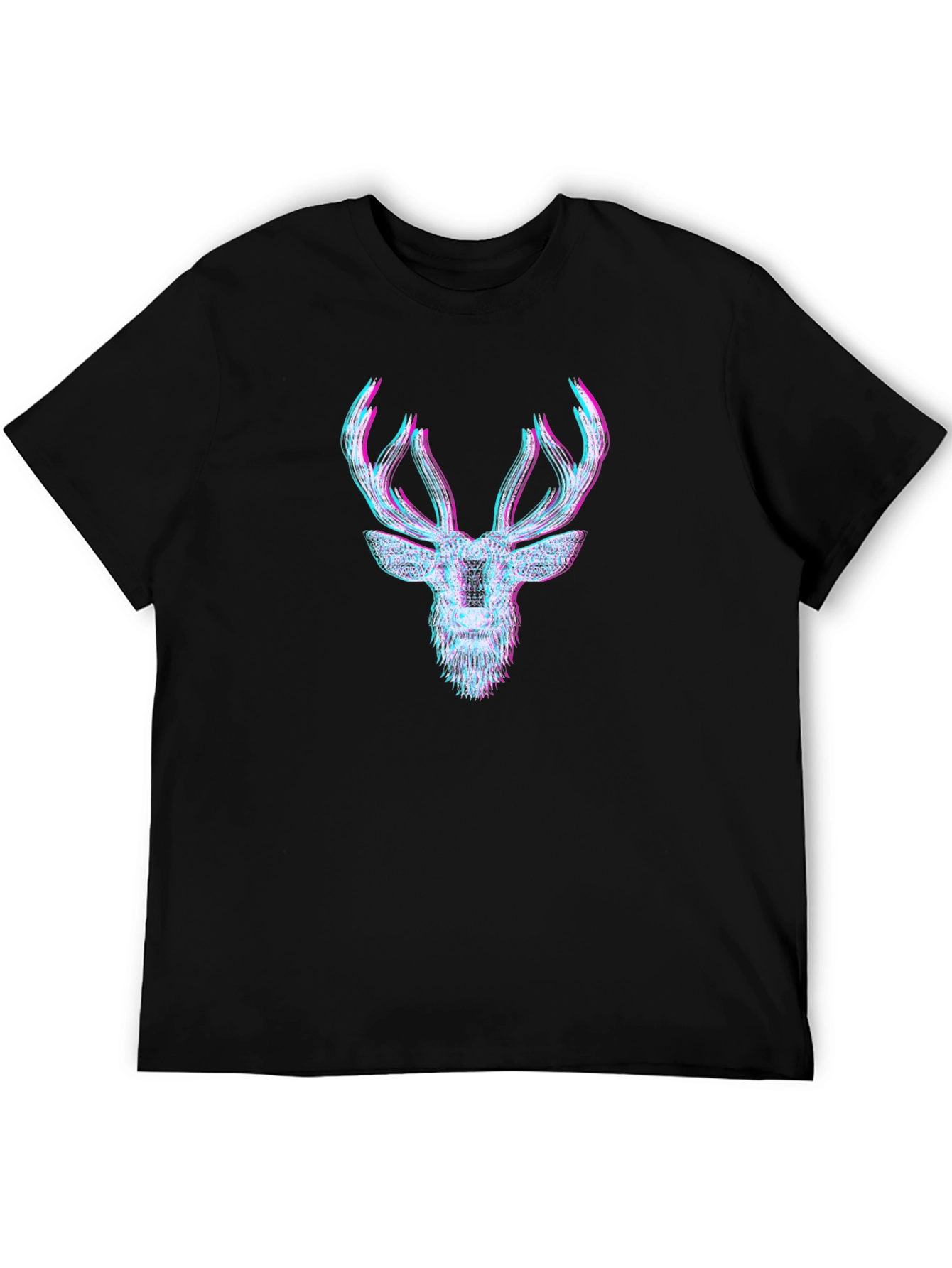 Mens Graphic Tee - 3D Deer Head Print