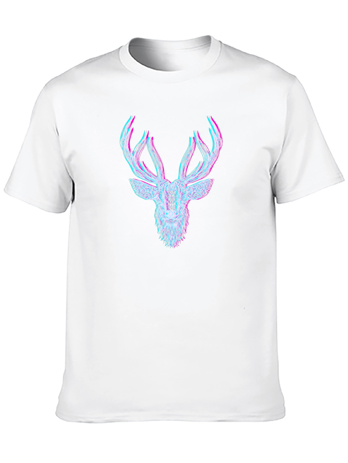 Mens Graphic Tee - 3D Deer Head Print