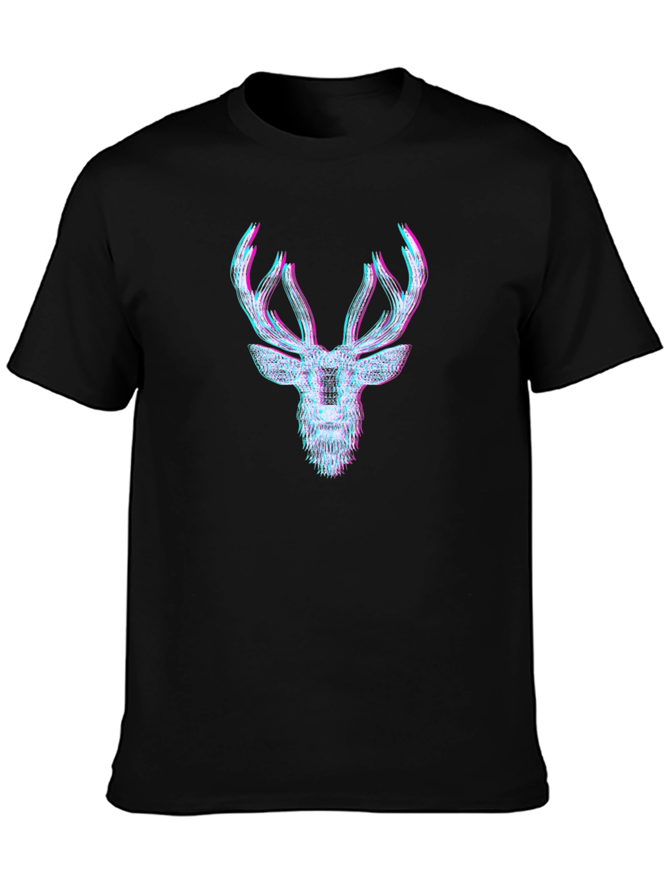 Mens Graphic Tee - 3D Deer Head Print