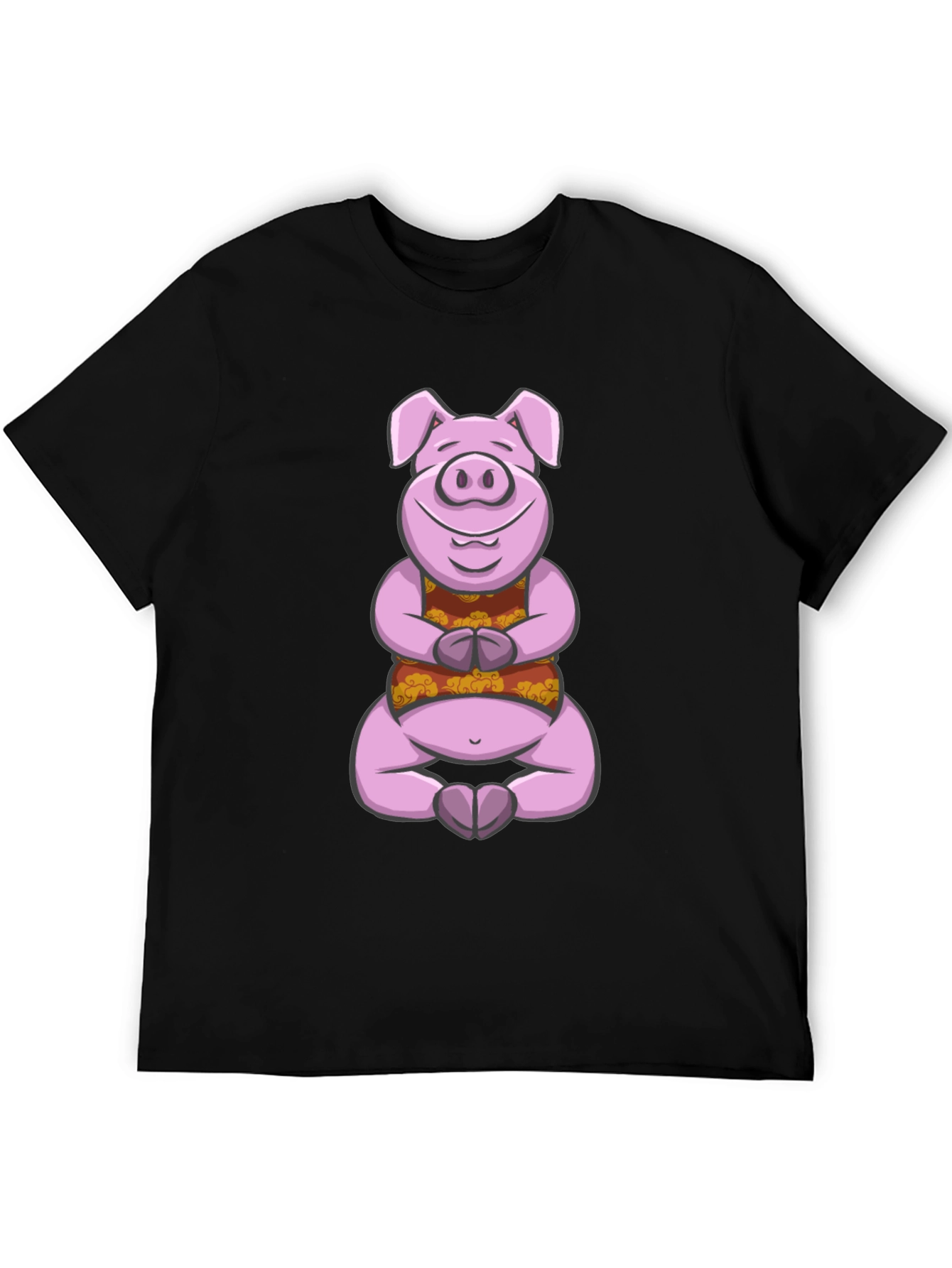 Meditating Pig Graphic Tee - Funny Yoga Shirt