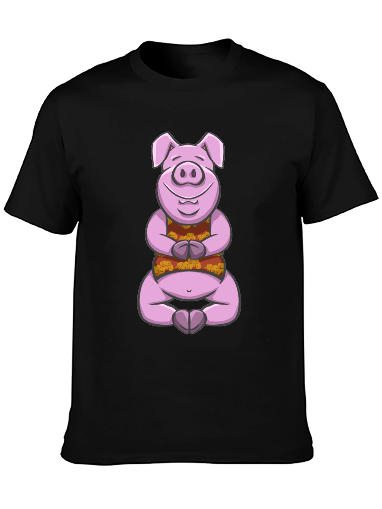 Meditating Pig Graphic Tee - Funny Yoga Shirt
