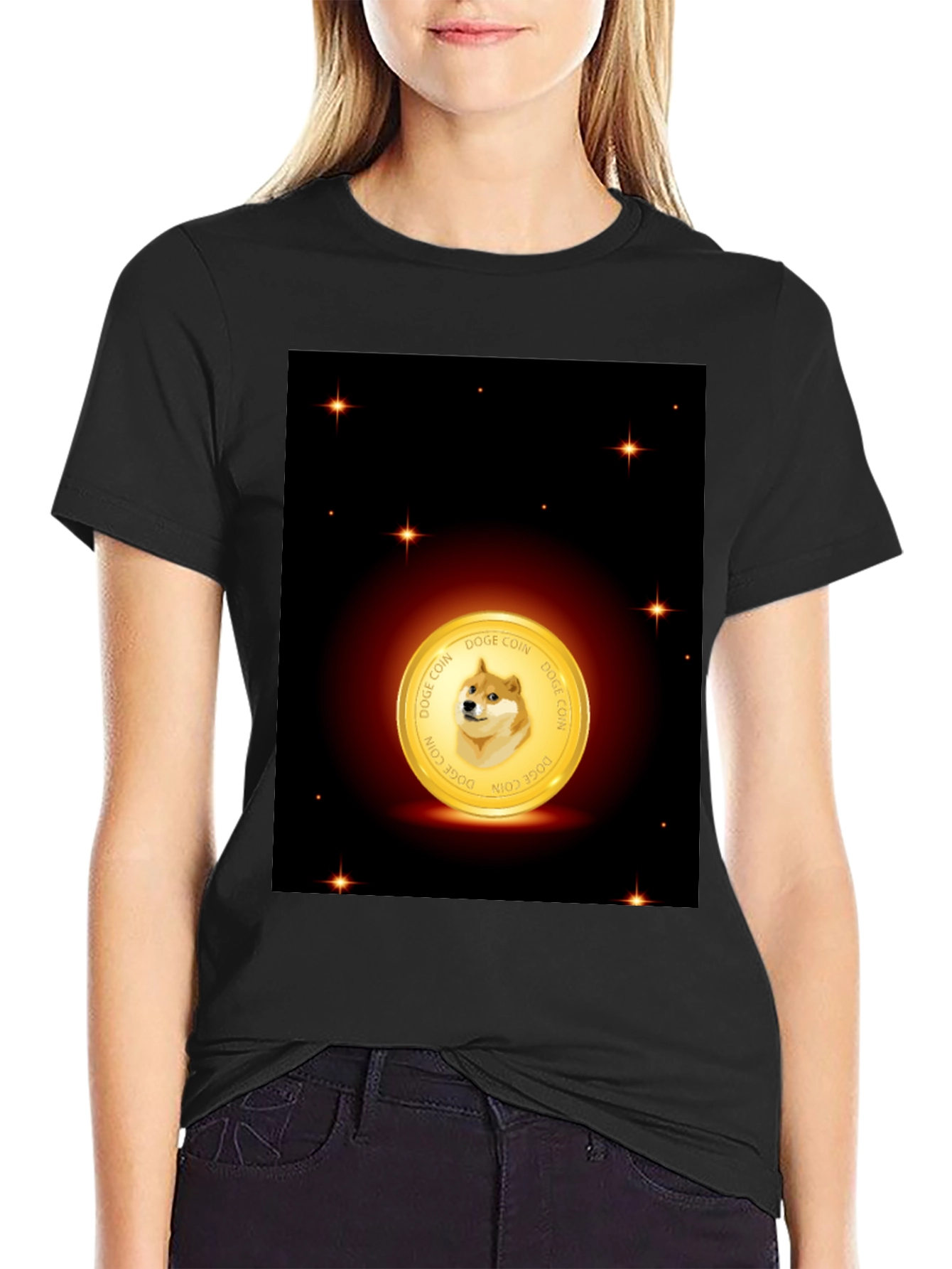 Doge Coin Black T-Shirt - Crypto Currency Tee