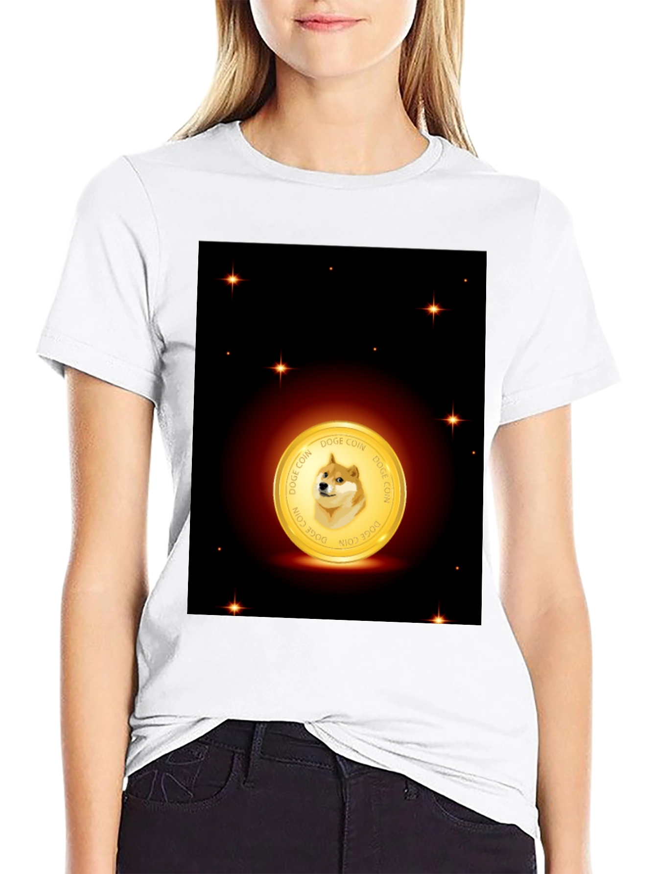 Doge Coin Black T-Shirt - Crypto Currency Tee