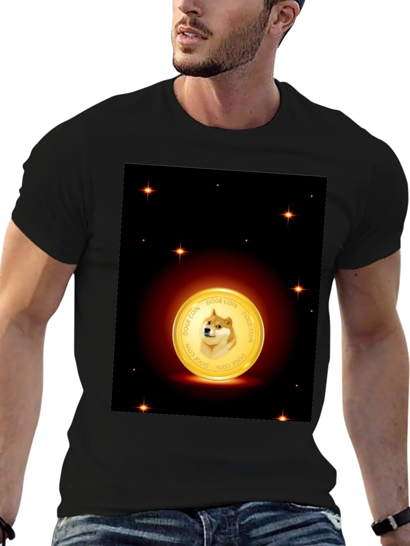 Doge Coin Black T-Shirt - Crypto Currency Tee