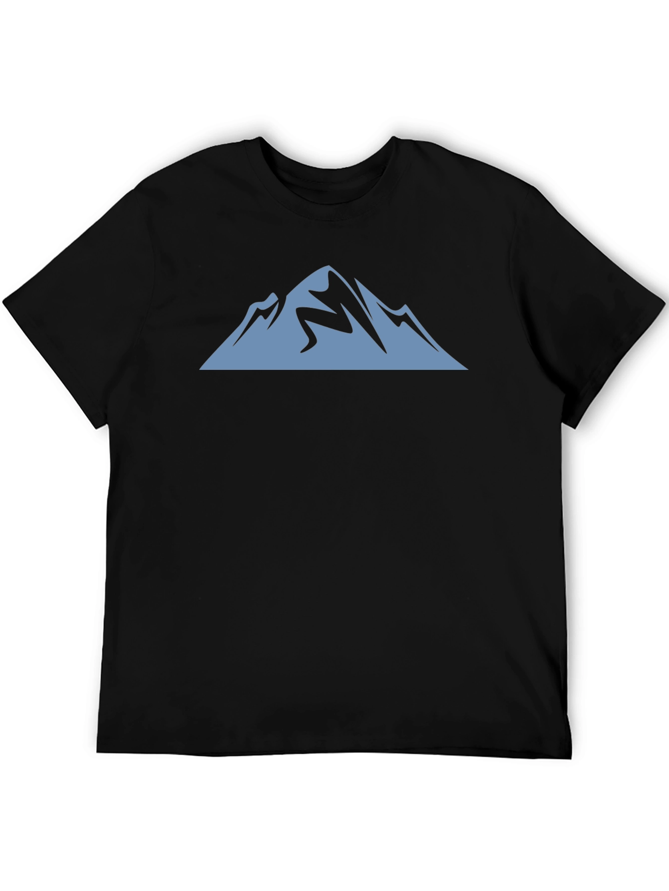 Mountain Graphic Tee - Black Cotton Casual Shirt