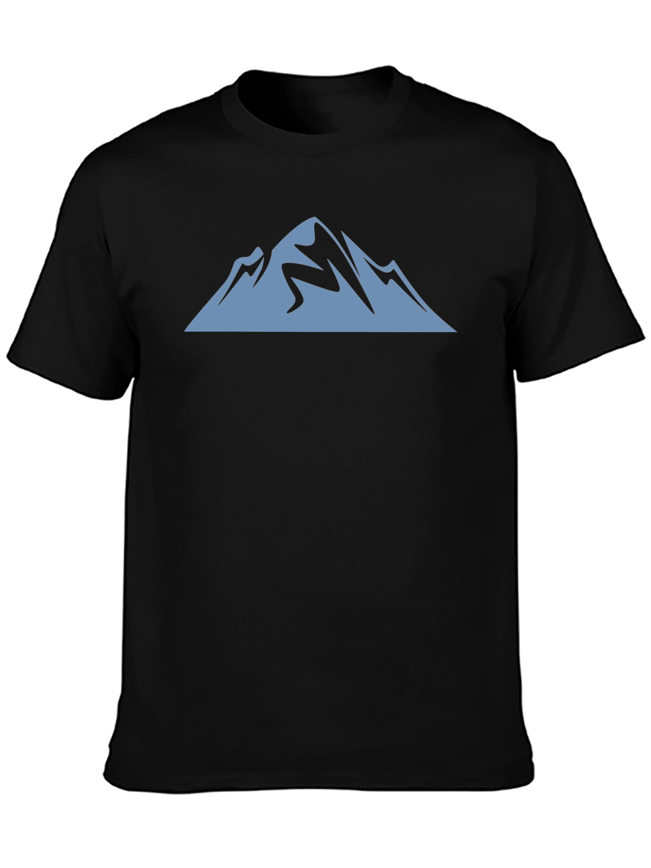 Mountain Graphic Tee - Black Cotton Casual Shirt