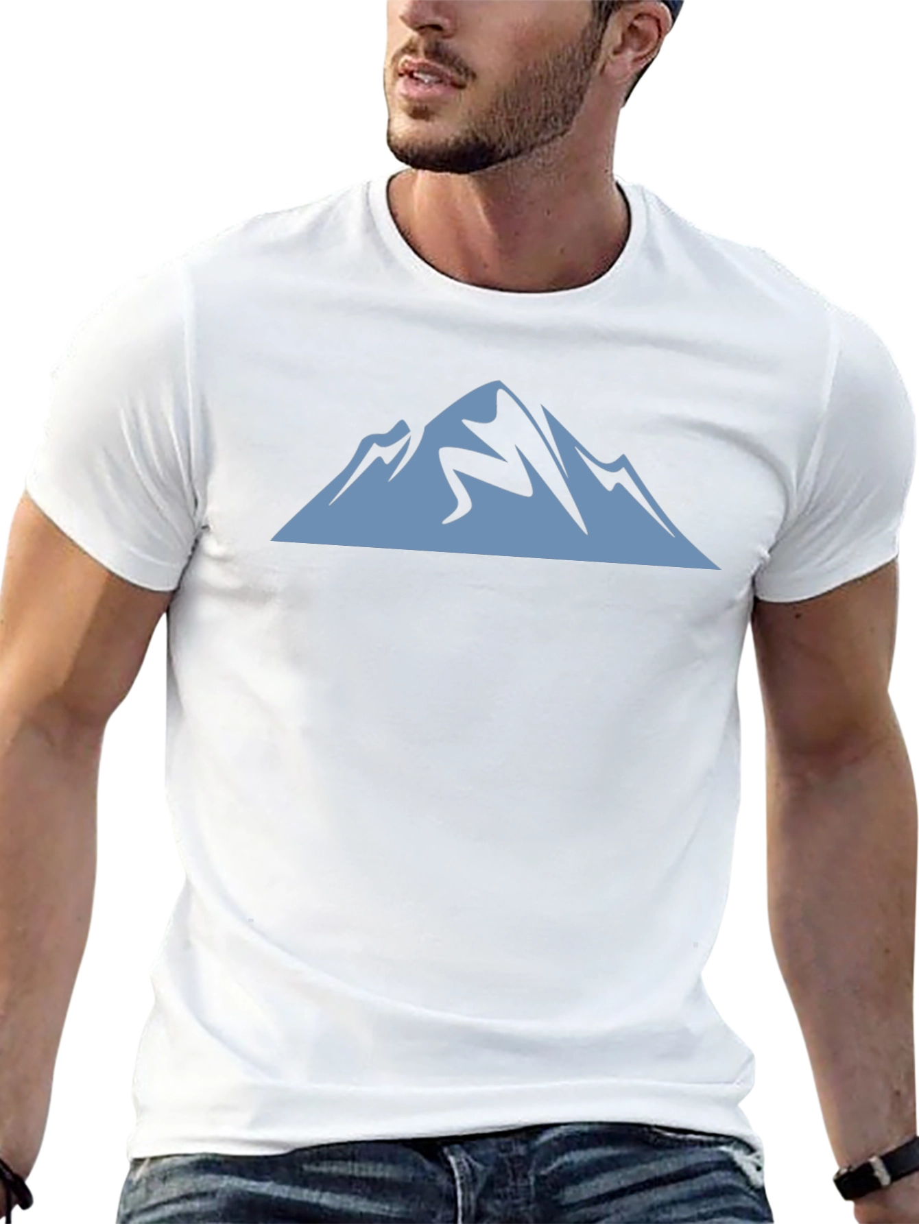 Mountain Graphic Tee - Black Cotton Casual Shirt