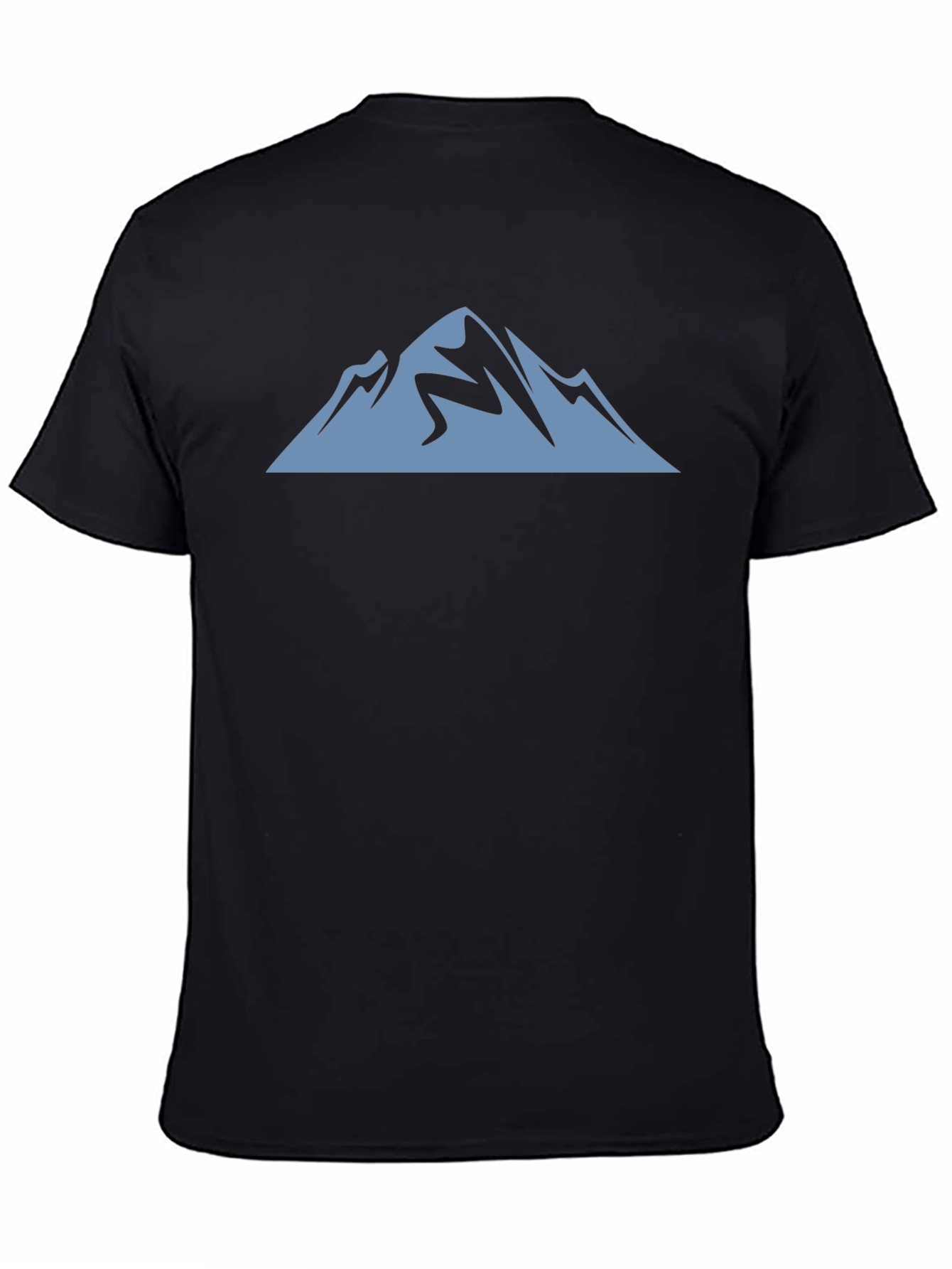 Mountain Graphic Tee - Black Cotton Casual Shirt