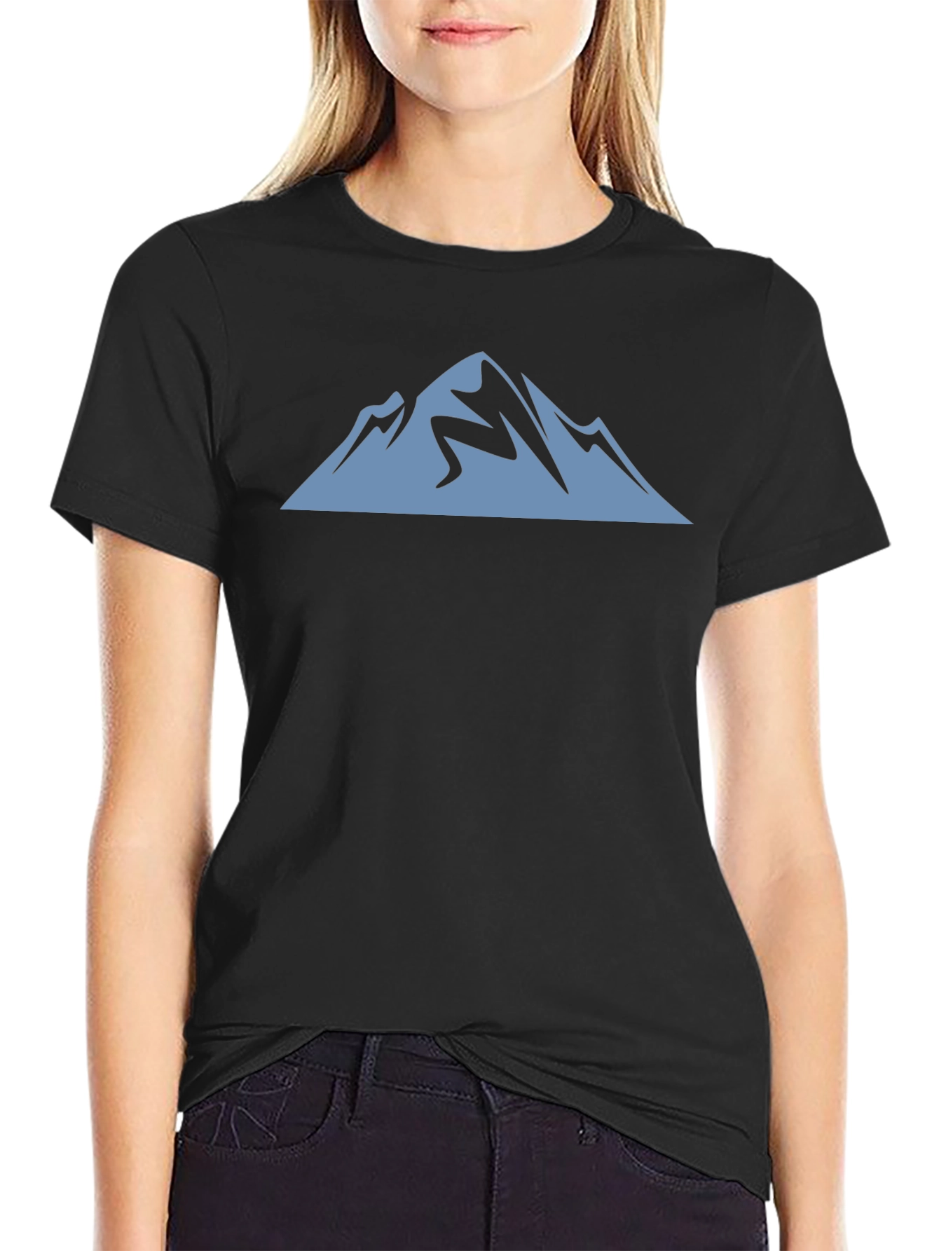 Mountain Graphic Tee - Black Cotton Casual Shirt