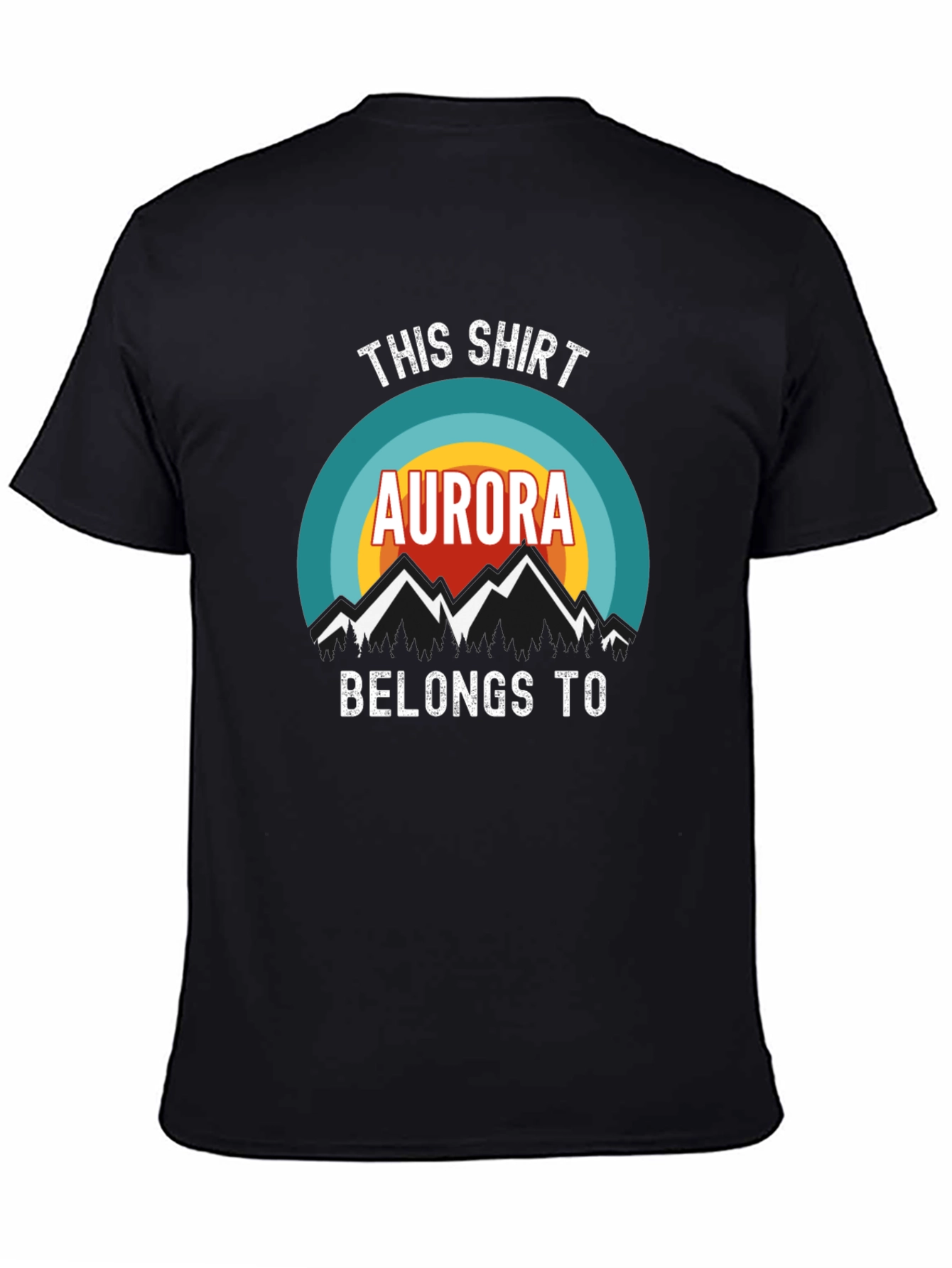 Aurora Mountains Graphic T-Shirt