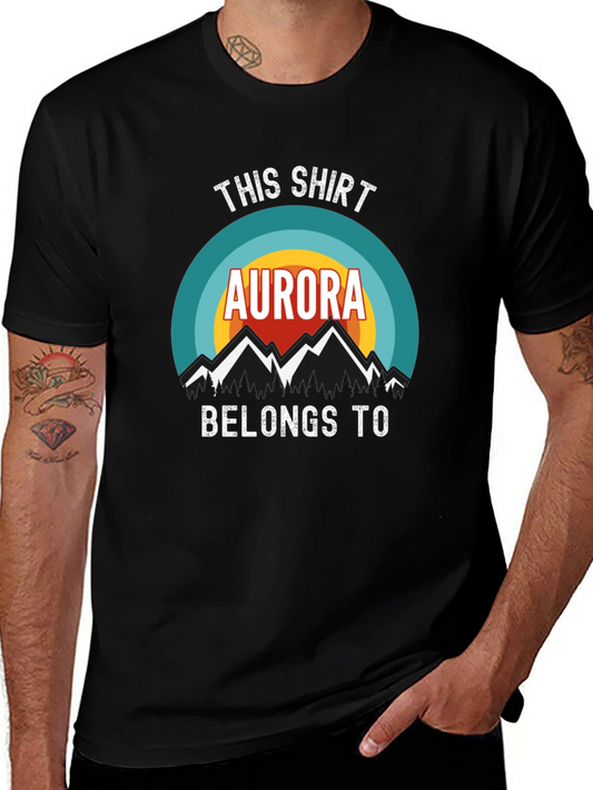 Aurora Mountains Graphic T-Shirt
