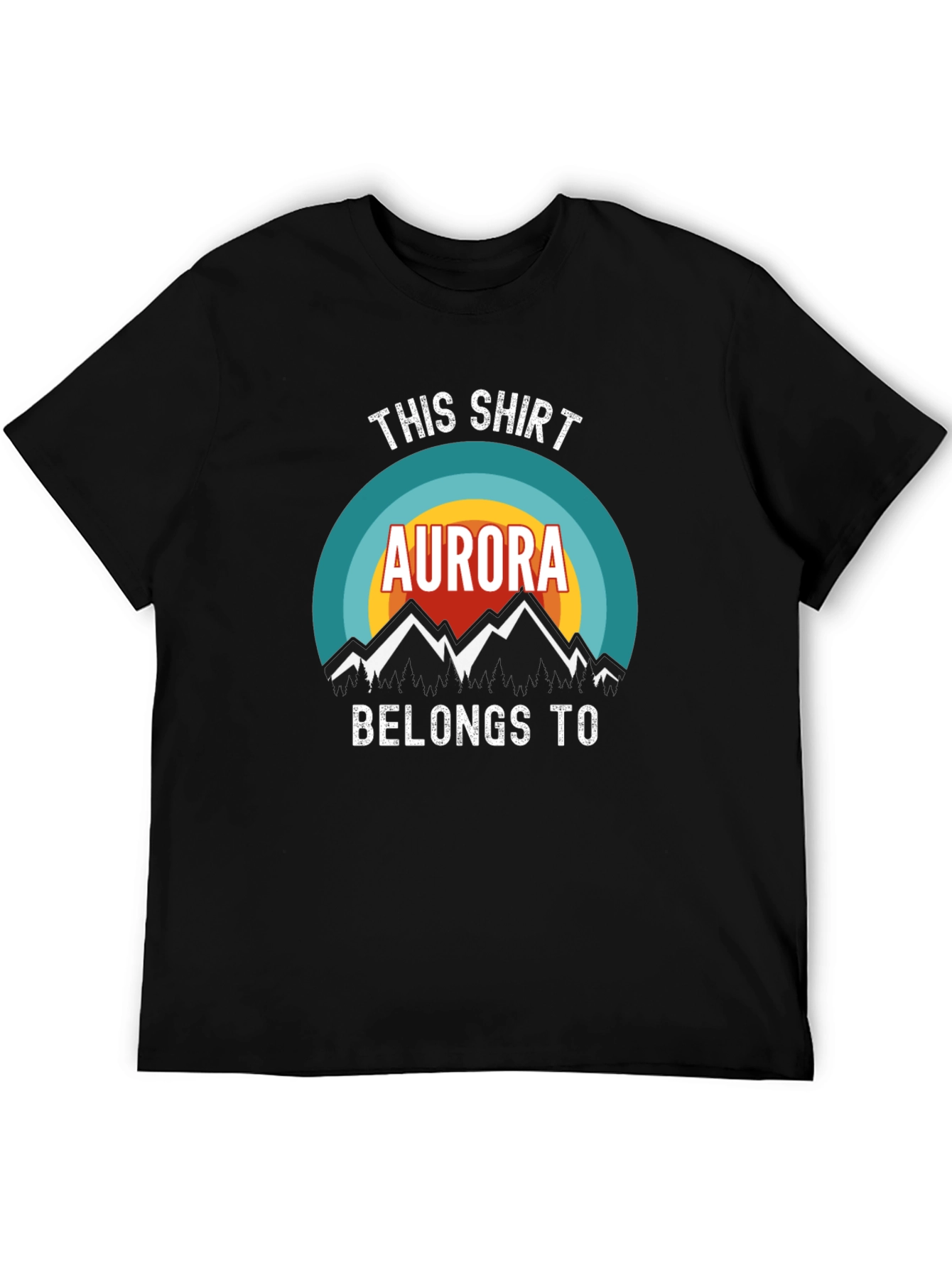 Aurora Mountains Graphic T-Shirt