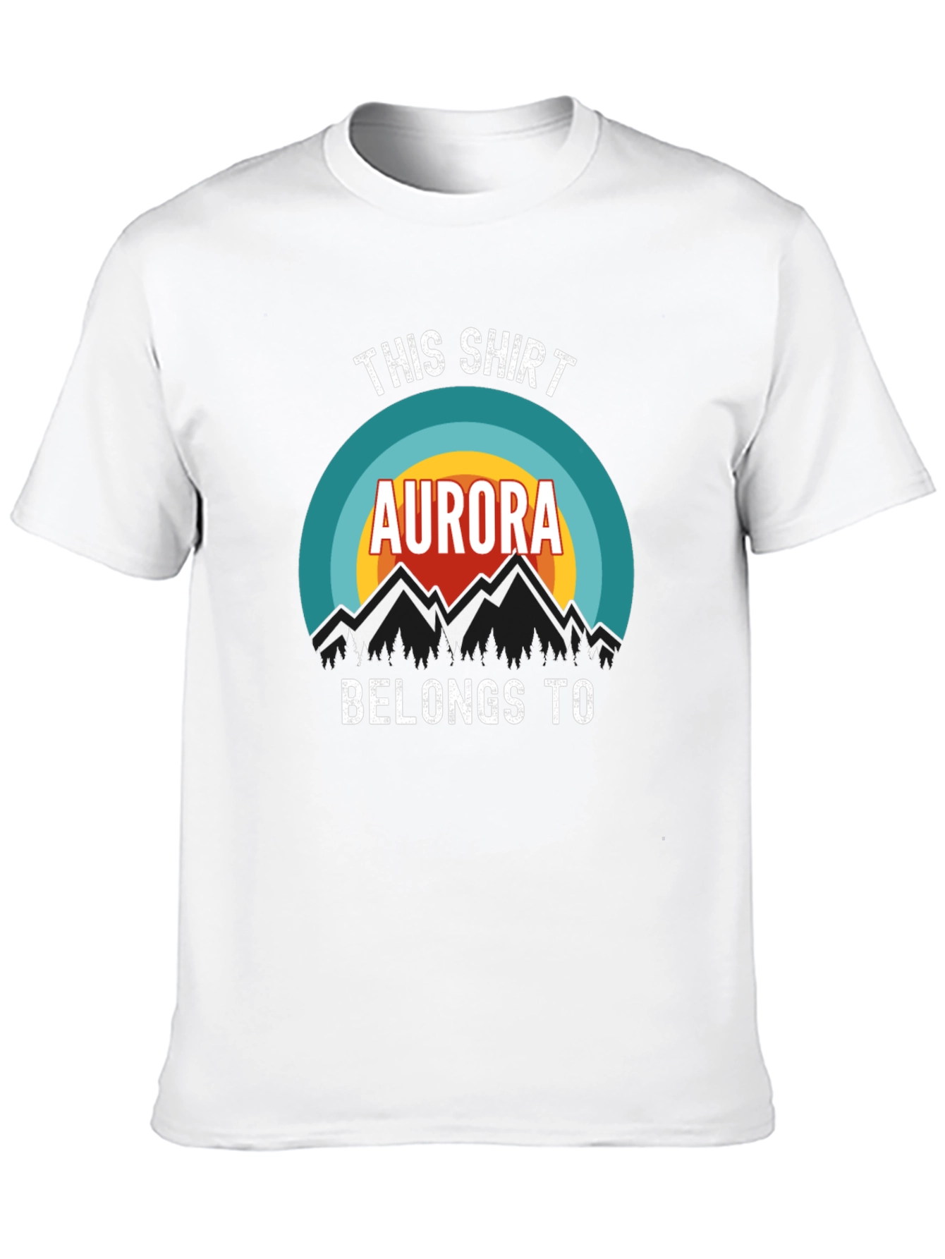 Aurora Mountains Graphic T-Shirt