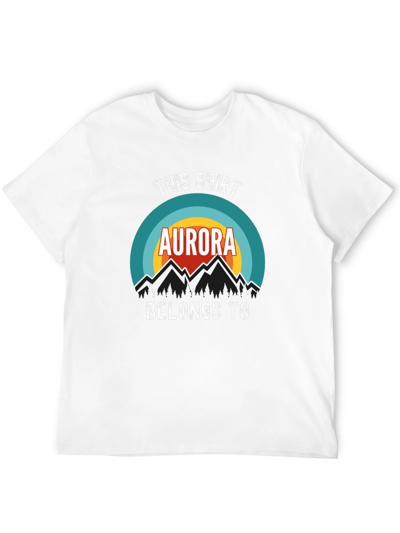 Aurora Mountains Graphic T-Shirt