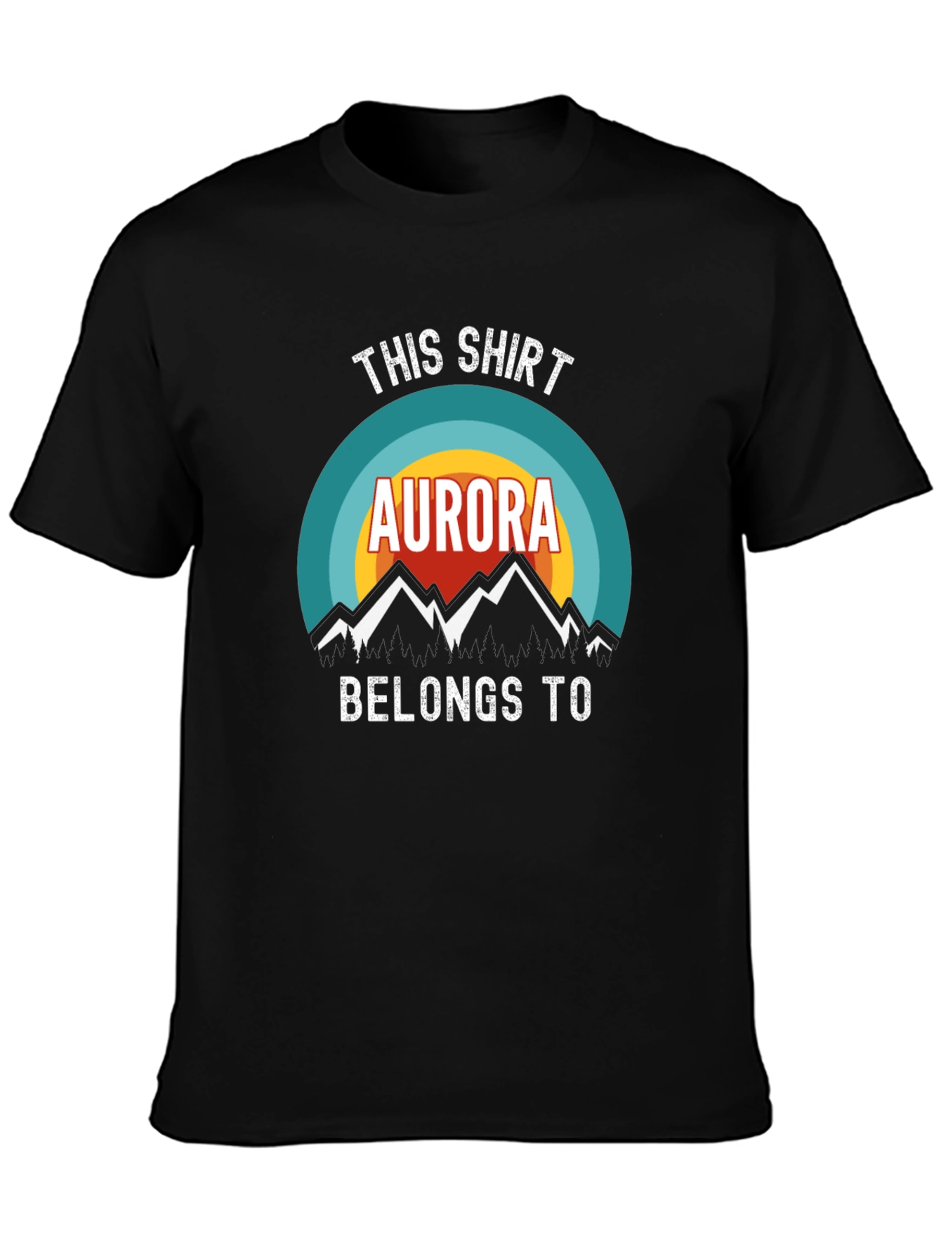 Aurora Mountains Graphic T-Shirt