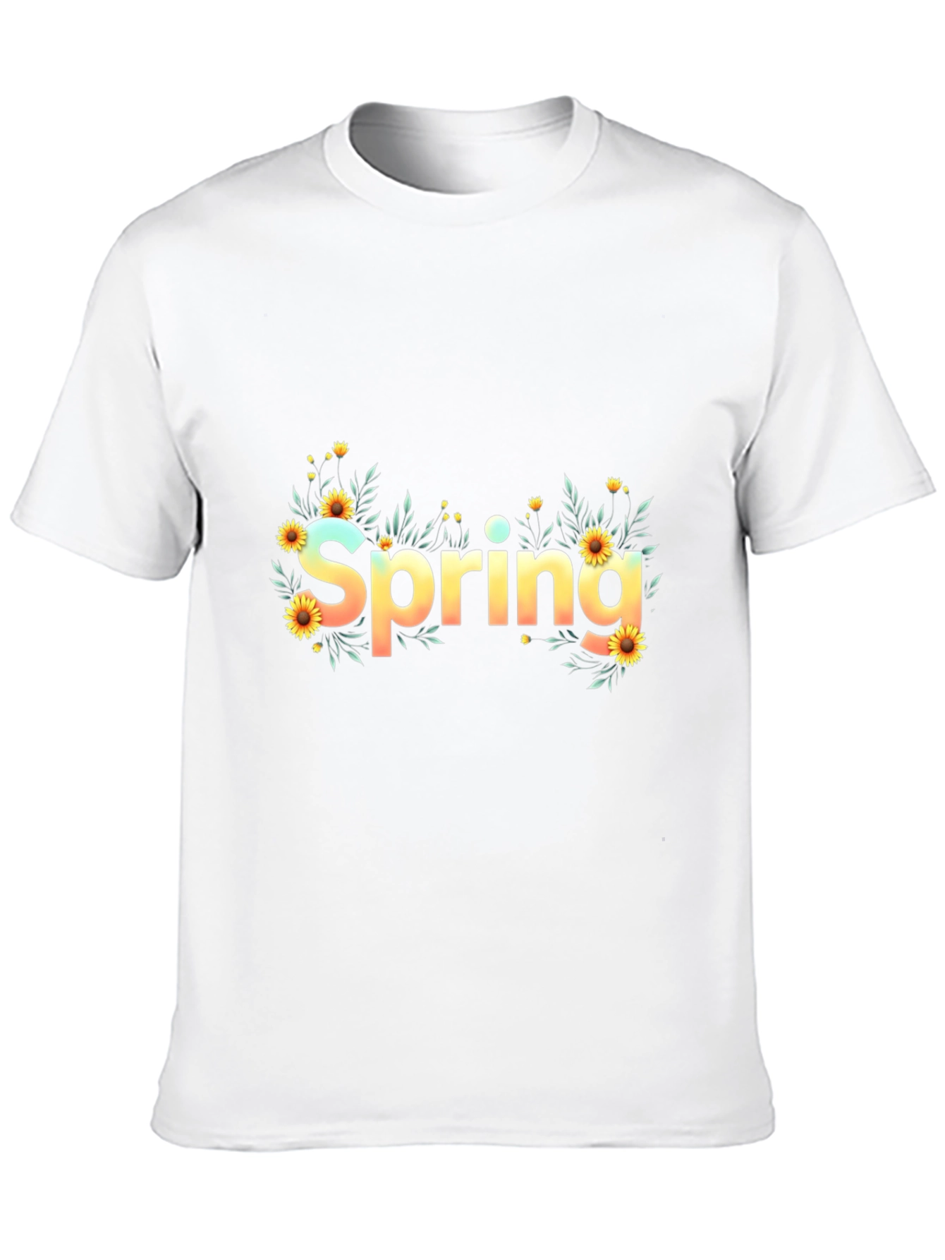 Spring Floral Graphic Black T-Shirt