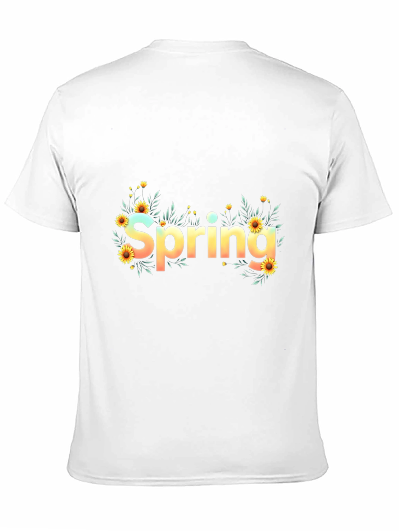 Spring Floral Graphic Black T-Shirt