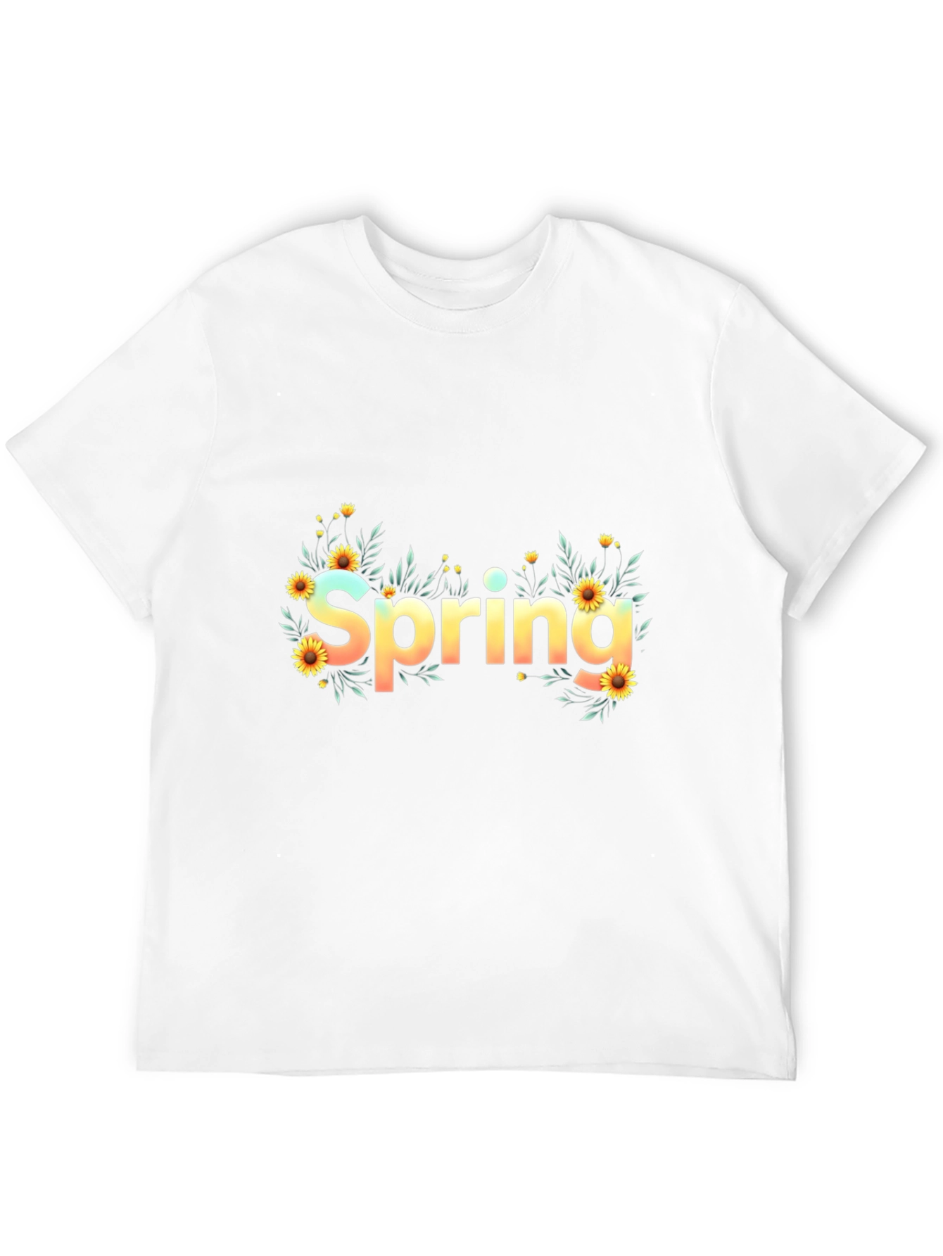 Spring Floral Graphic Black T-Shirt