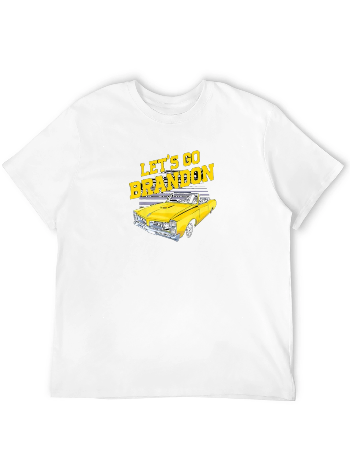 Lets Go Brandon Yellow Car Black T-Shirt