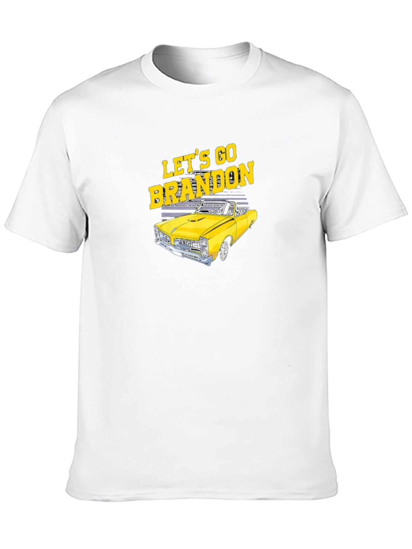 Lets Go Brandon Yellow Car Black T-Shirt