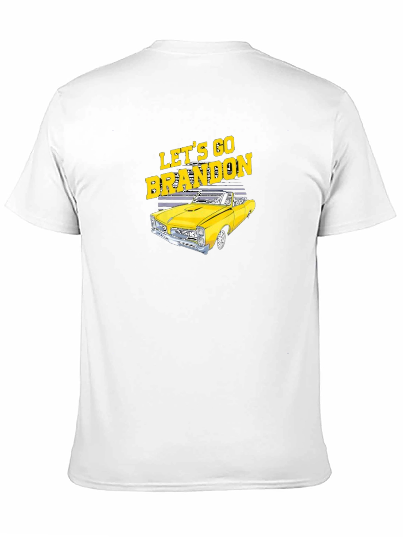Lets Go Brandon Yellow Car Black T-Shirt