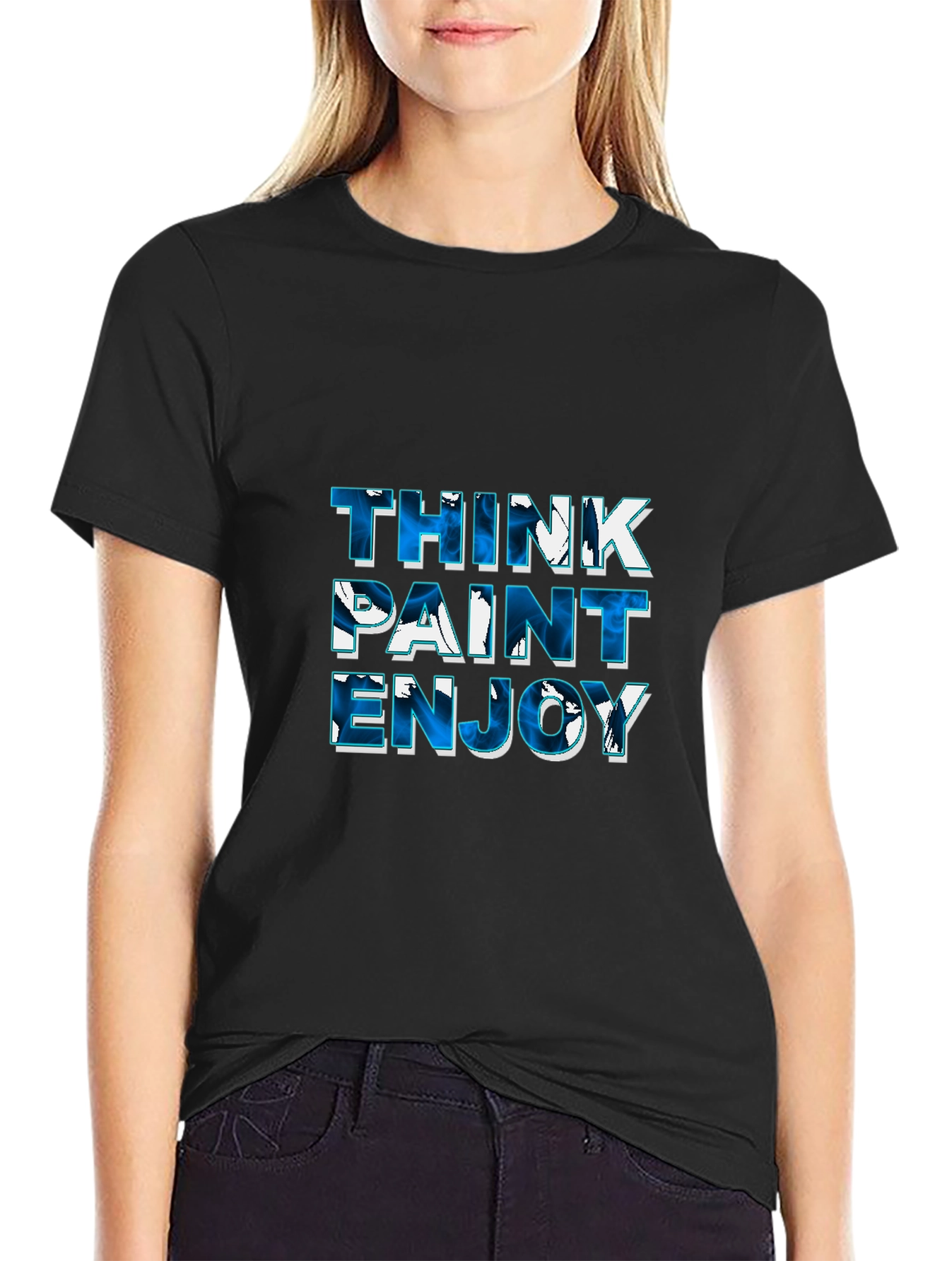 Think Paint Enjoy Black Tee
